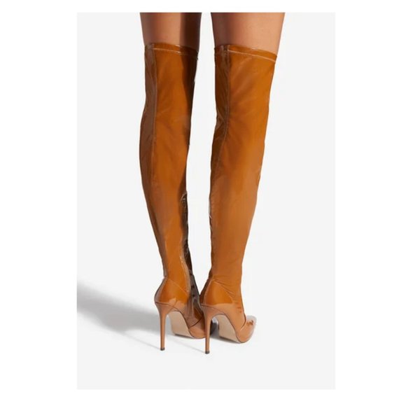 🆕 Over The Knee Stiletto Boot in Camel 8.5 - Picture 3 of 7